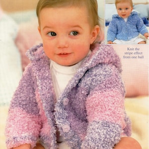 Child's Easy Chunky Hooded Jacket Boy-Girl- Zipped or button versions Knitting Pattern - Chunky (Bulky 12 PLy) Instant Download-16-26" chest