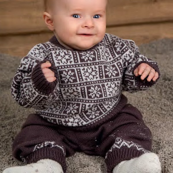 Childs Norwegian -Jumper & Cardigan Knitting Pattern  6 months -3/4 years  ,Instant Download PDF- see images for further information