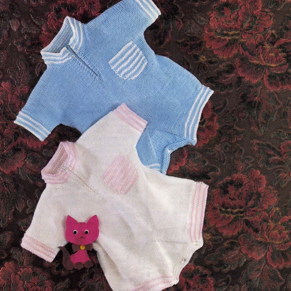 Easy Baby Boy- Girl Rompers~Buster Suit- Bottom opening DK (8ply) fits 18 - 20" Chest- Downloadable PDF