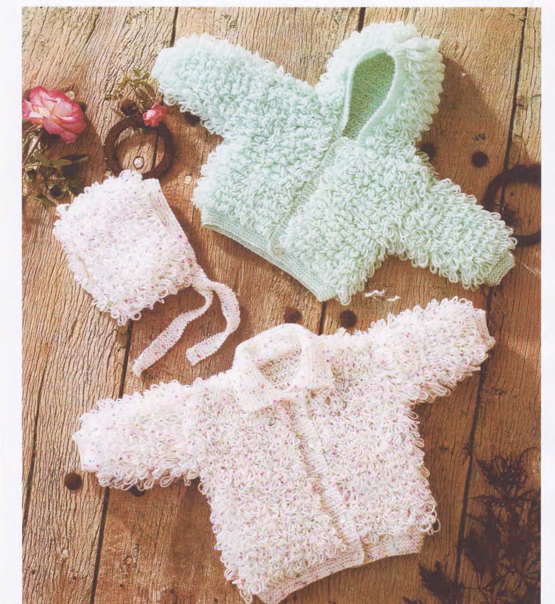 Baby Easy Loopy Cardigan-hooded Jacket~ Cardigan With Collar & Hat 2 ...
