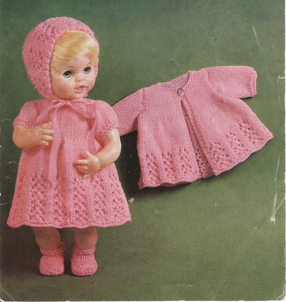 Buy Baby Dolls Knitted Dress, Cardigan Jacket Socks Hat Dolls