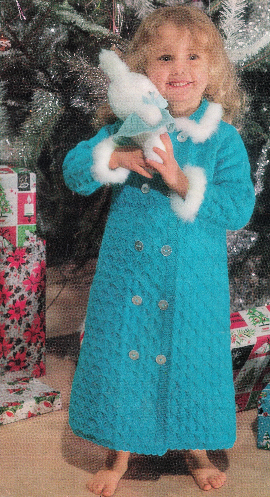 Girls Long Dressing Gown House Coat in DK 8 Ply Light Worsted Etsy