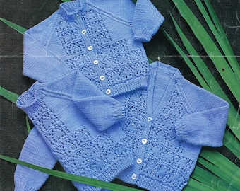 Baby Cardigans & Sweater- knit in DK-8 ply fits chest 22-28" download PDF KNITTING Pattern