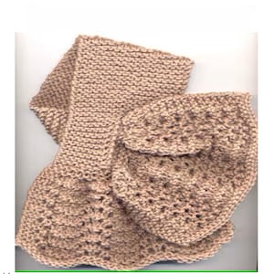 Easy Beginner Womans Miss Marple Lacy Cris-Cross Neckwarmer also Garter Stitch Version - DK Knitting Pattern PDF Instant download