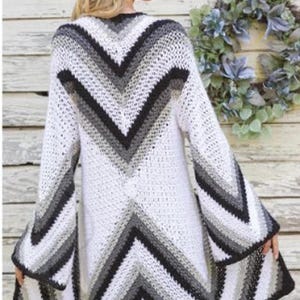 Woman&#39;s Crochet Textured Coat Cardigan Jacket  S (M, L, XL, ) Worsted Crochet Pattern/Instant PDF Download
