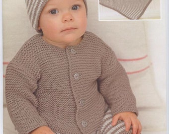 Baby Easy Garter stitch -jacket -Pants- Blanket-Hat & Boots- DK 8 ply Light worsted 13 - 20" (0-12 months) Instant Download Knitting pattern