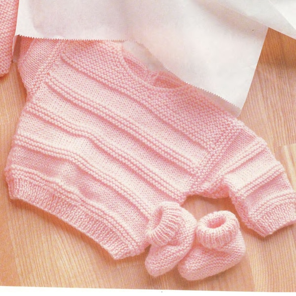 Popular Very Easy baby Jumper and Socks DK ( 8PLY ) Yarn Fits from Birth up to 9 months- Knitting pattern  Download PDF