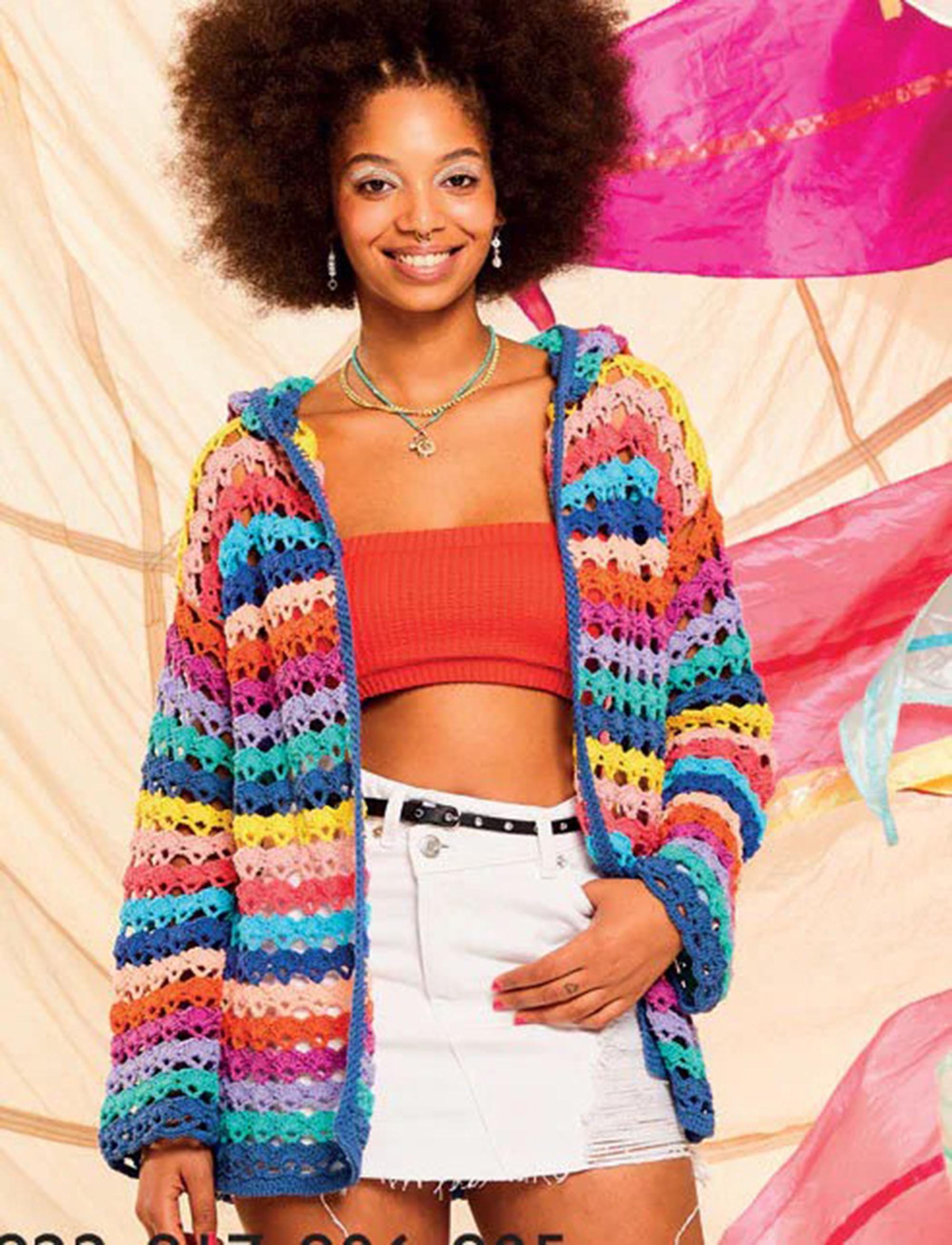 Crochet Pattern- Womans  Crochet  Hooded Jacket- Cardigan- DK Wool( 8ply) -Download PDF 32" - 54"  larger sizes Chest- English pattern