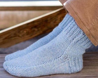 2 Needle Adult Socks Knitting Pattern - Worsted wool- aran 10 ply needed- Knitting pattern- Download PDF