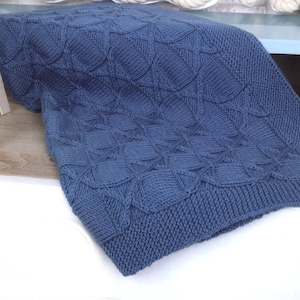 Blanket Pattern-  Easy Cable blanket- Afghan- Cross cable pattern- DK-8Ply wool- Knitting pattern PDF Download