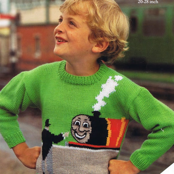 James & the fat controller-Thomas-tank Engine sweater-Jumper- Pullover-DK/8 ply wool-chest 22-30 Ins- Instant download PDF Knitting pattern