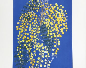 Mimosa, a bold and bright hand printed artwork
