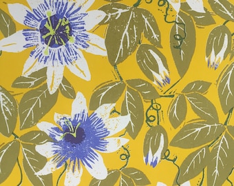 Passionflower - a six colour handprinted silk screen print on Italian paper