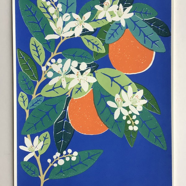 Oranges - limited edition silk screen print by Liza Saunders