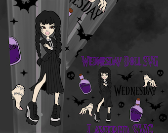 Wednesday Doll SVG