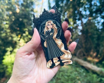 Long Hair Gothic Girl Fantasy Pin