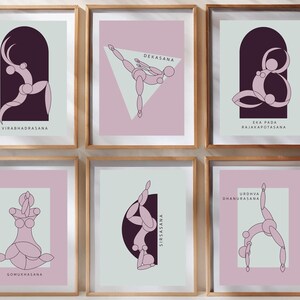 Arte geometrica yoga / Poster minimalista yoga / Arte moderna da parete yoga / Decorazione studio yoga / Design scandinavo yoga / Poster d'arte yoga
