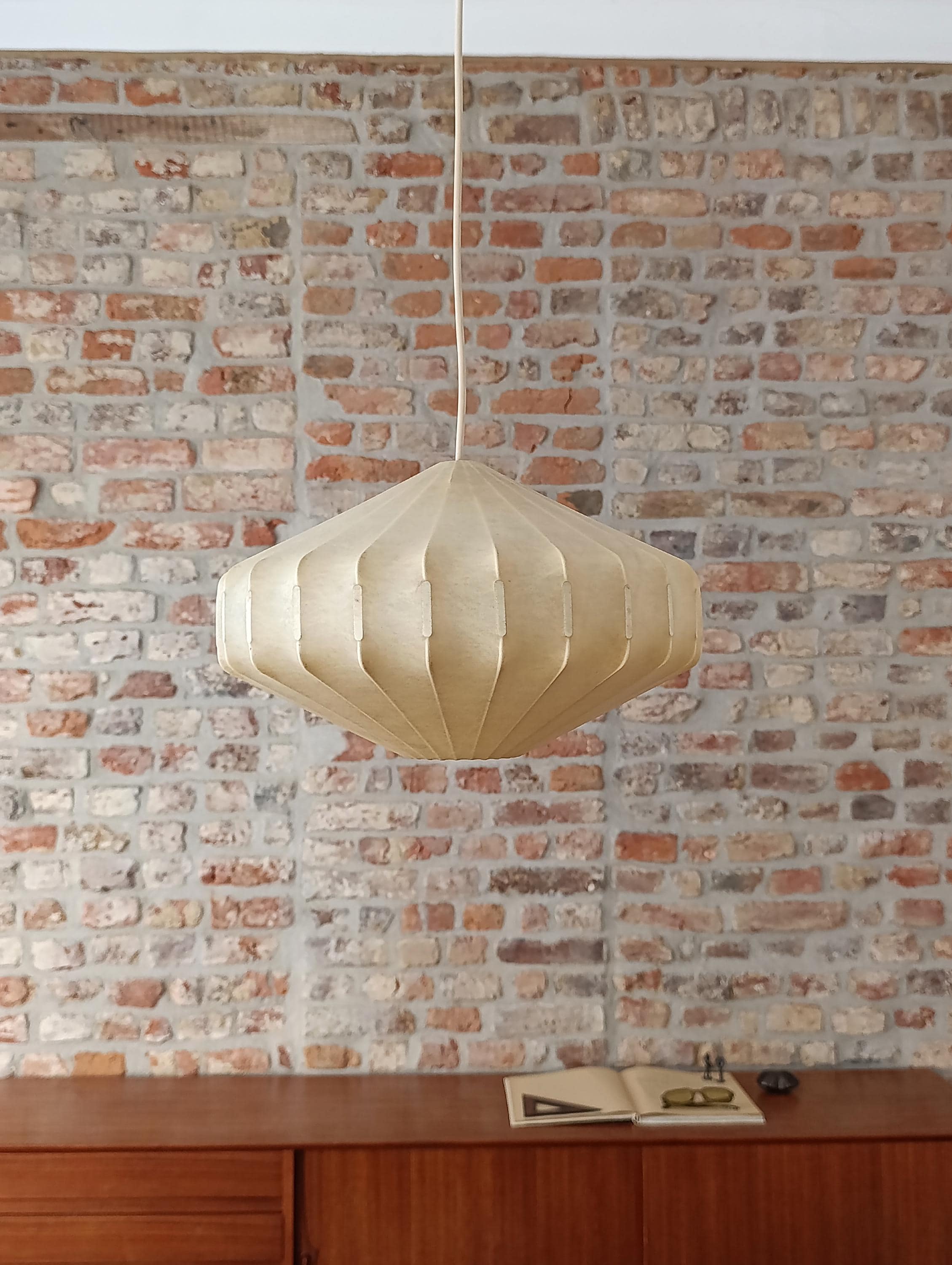 Vintage Rare Midcentury Cocoon Pendant Lamp by Friedel Wauer for