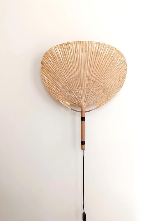 Ingo Maurer Uchiwa II Wall Lamp, Bamboo & Rice Paper, 1970s - Etsy Israel