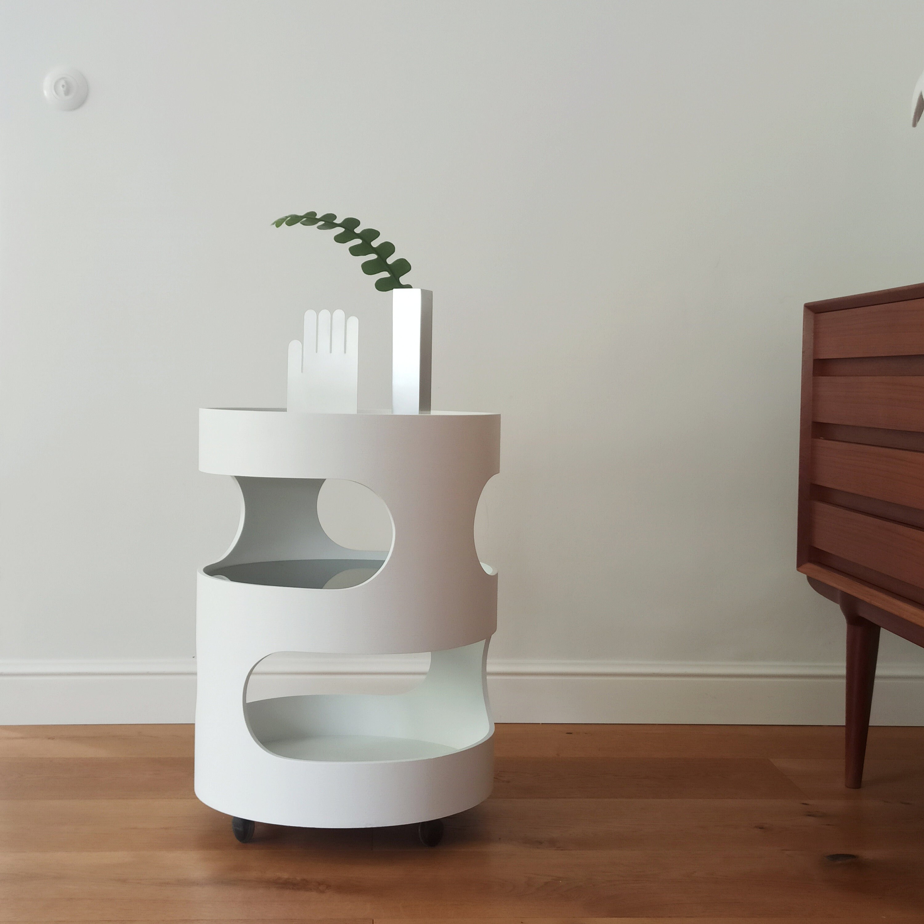 Vintage Serving Trolley Table on Wheels from Opal Möbel, 1970s