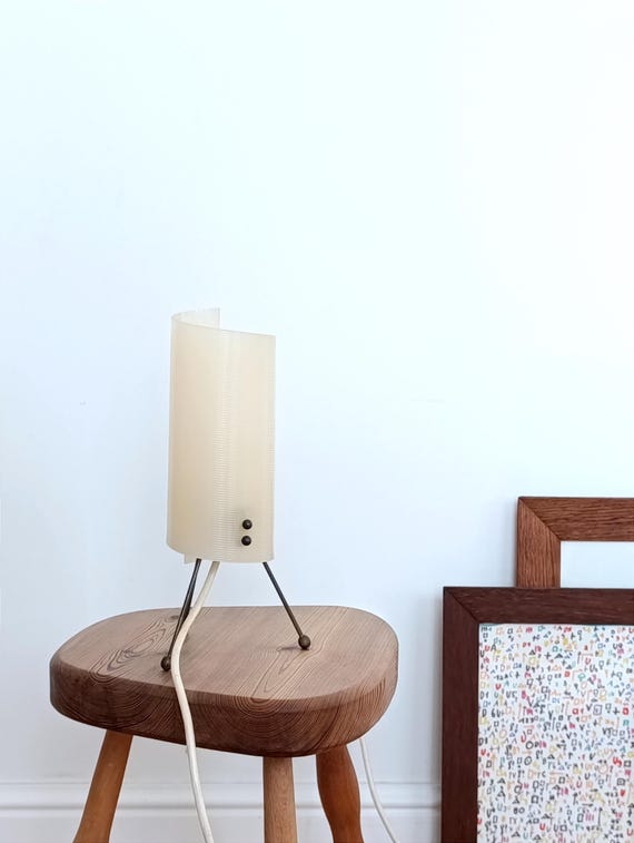 Buy Midcentury Vintage Messing Dreibein Nachttischlampe Mit Beige Acrylglas Schirmen, 1950er Jahre Online in India