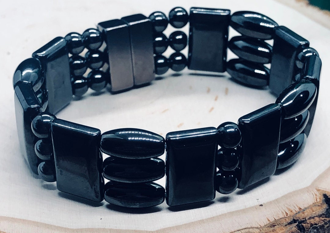 Therapy Bracelet, Black Triple Hematite Bracelet