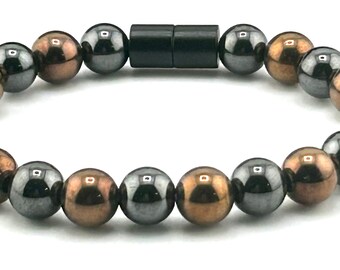 Copper Magnetic Bracelet, Magnetic Therapy Hematite Bracelet, Copper Hematite Bracelet, Arthritis bracelet