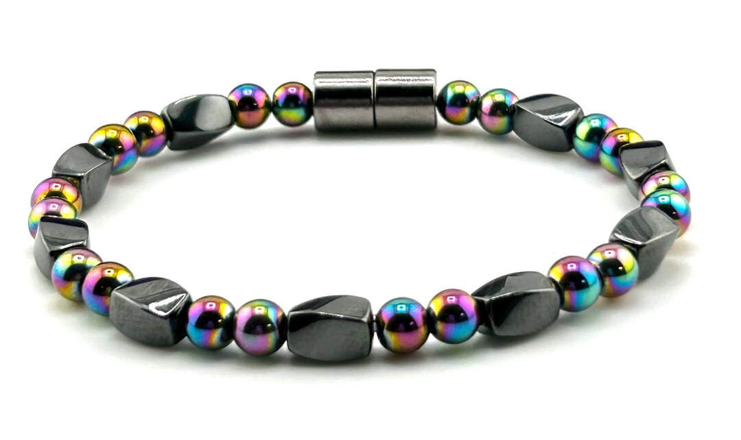 Rainbow Hematite Magnetic Healing Ring - 6mm Band, Sizes 5-14, Men's & Women's 3 thumbnail image