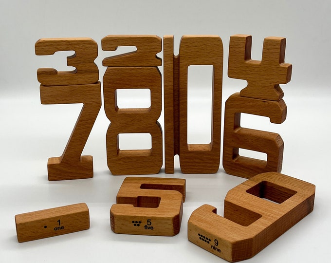 Wooden Number Blocks, Wooden Sum Blocks, Montessori Homeschool Waldorf Toy,  Educational Toy, Balance Blocks