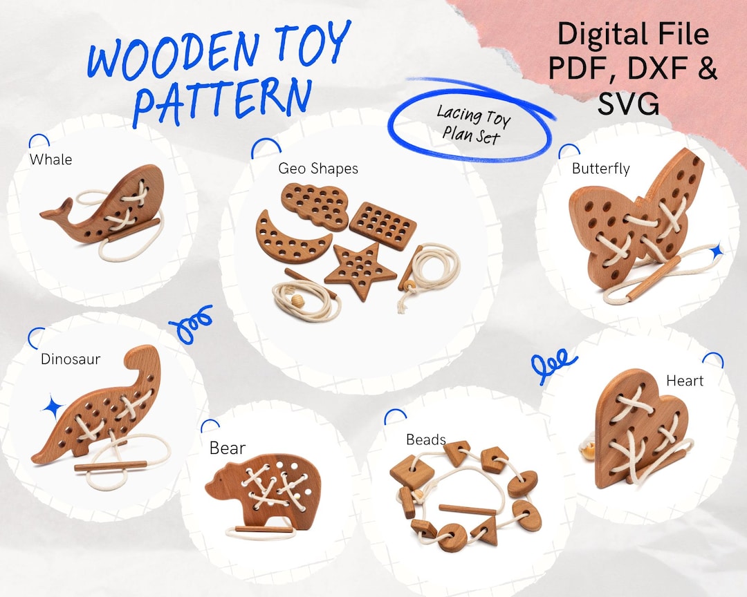 DIY Wooden Toy Plans Wood Toy Patterns for CNC Scroll Saw Handmade