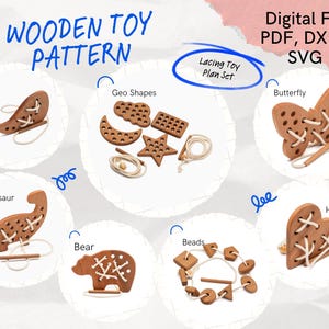 DIY Wooden Toy Plans, Wood Toy Patterns for CNC & Scroll Saw, Handmade Wooden Kids Toy, Woodworking Plans, Toy Making Templates Pdf,Svg,Dxf