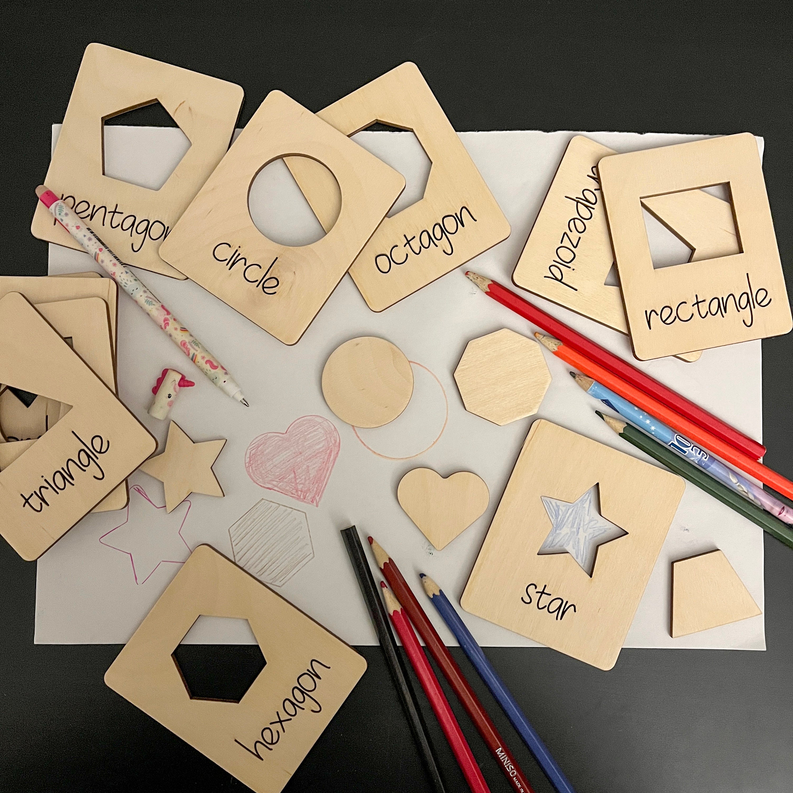 DIY Montessori Inspired Stencils – Shapes – HOMESCHOOL CRAFTS