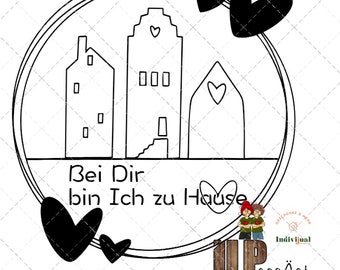 Happy Häuserkranz Türkranz Fensterdeko Herzchen Häuserreihe Zu Hause Laserdatei Plotterdatei Häuserliebe   svg png inc. Gewerbelizenz