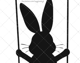 Happy Hase Frühling Ostern Schaukel Laserdatei Plotterdatei svg png Wasserschiebefolie