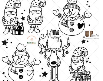 Santa Claus Weihnachtsmann Winter Rentier Reindeer Laserdatei Plotterdatei Schneemann Eiskristalle Snowman Schneeflocke Cold Eis svg png