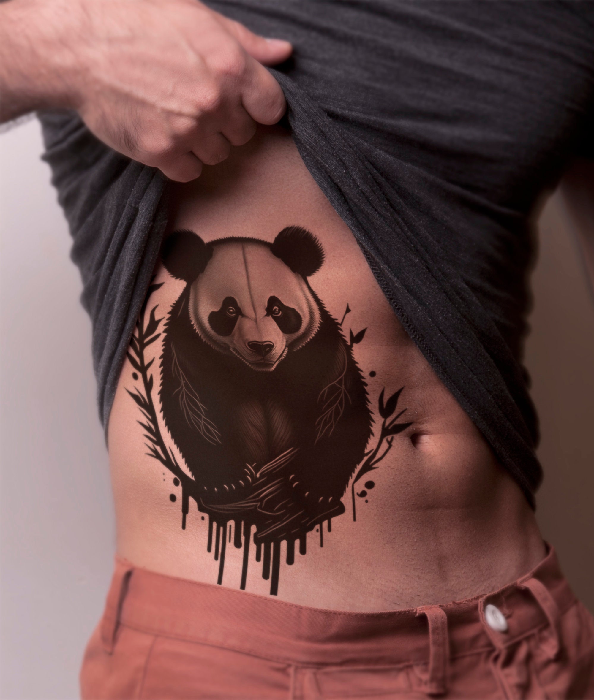 Tattoos by Chris Hold  Trash panda kabob skewered for Yanik 