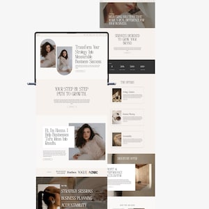 Pink Feminine Wordpress Theme for Coaches-Minimal Editorial Website Template for Businesses- Responsive Design