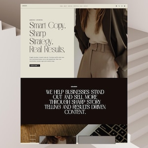 Copywriter WordPress Template-Portfolio Business Website-Modern Feminine WordPress Template for Businesses-Kadence Child Theme