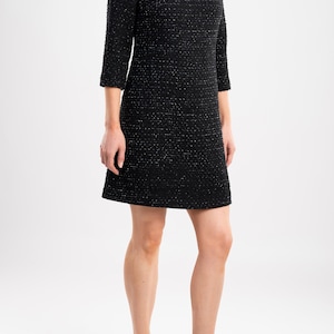 Black tweed mini dress