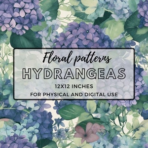 Purple hydrangeas watercolor seamless pattern