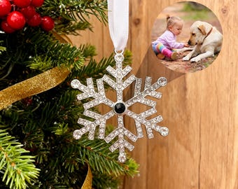 Custom Projection Photo Ornament, Christmas Photo Ornament, Memorial Picture Ornament, Family Remembrance Decoration, Xmas Keepsake