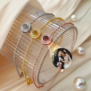 Projection Photo Bracelet, Personalized Picture Inside Bracelet, Anniversary Gift, Memorial Jewelry,  Birthday Gift, Gift for Her