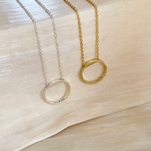 The Inner Circle Necklace, Hidden Message Necklace, Personalized Ring Necklace, Name Necklace, Valentine&#39;s Day Gift, Christmas Gift