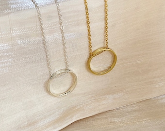 The Inner Circle Necklace, Hidden Message Necklace, Personalized Ring Necklace, Name Necklace, Valentine's Day Gift, Christmas Gift