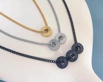 Collar con nombre personalizado para papá, collar personalizado para hombre, regalo para el Día del Padre, regalo para papá, regalo para esposo, regalo de Navidad