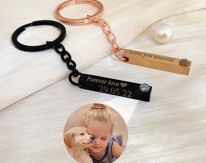Custom Memorial Photo Keychain, Projection Photo Keychain, Picture Keychain, Drive Safe Keychain, Gift for Boyfriend, Gift for Her/Him
