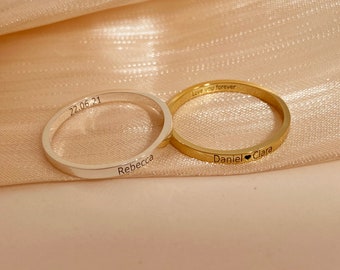 Anillo de nombre personalizado, anillo de nombre apilable, anillo de nombre pequeño, anillo de nombre delicado, anillo personalizado, anillo minimalista, regalo para ella