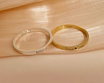 Personalized Name Ring, Stackable Name Ring, Tiny Name Ring, Dainty Name Ring, Custom Ring, Minimalist Ring, Gift For Her