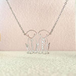 Personalized Cat/Dog Name Necklace, Unique Pet Keepsake, Engraved Name Necklace for Multiple Pets, Gift For Pet Lover, Pet Necklace