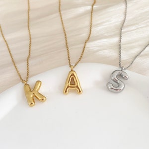 Collar con letra de globo, dije inicial de burbuja 3D personalizado, collar con nombre personalizado, joyería personalizada, regalo del día de la madre, regalo de cumpleaños
